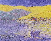 Seldon Connor Gile Boat and Yellow Hills oil painting on canvas